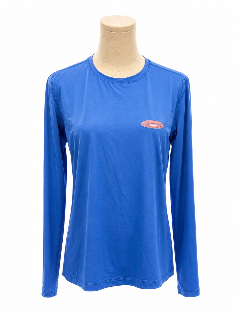 Vineyard Vines Performance Long Sleeve Shirt Women’s Small Blue Distressed Logo